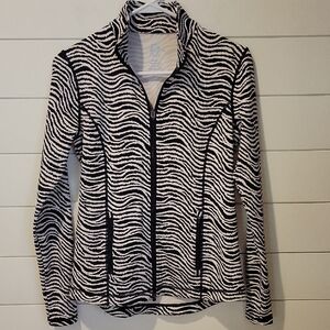 J. McLAUGHLIN FULL ZIP JACKET  XS  BLACK/WHITE